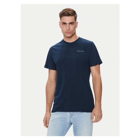 Tommy Jeans Tričko Linear Chest DM0DM18555 Tmavomodrá Slim Fit Tommy Hilfiger