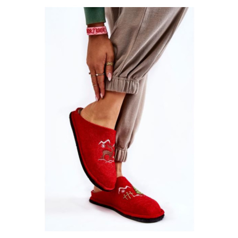 Červené dámske papuče Big Star s potlačou