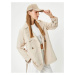 Koton Short Trench Coat Reverse Double Breasted Collar Belt Detail Pockets Wind Flap