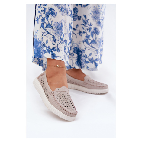 Kožené Dámske Mokasíny S Ažúrovým Vzorom Vinceza