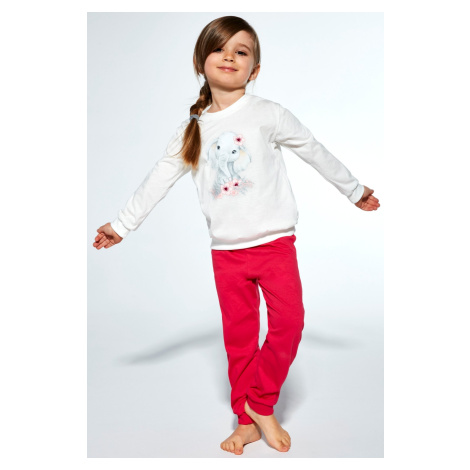 Dievčenské pyžamo Cornette Slon - bavlna Ecru