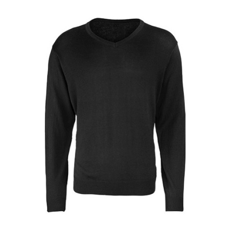 Premier Workwear Pánsky pletený sveter PR694 Black