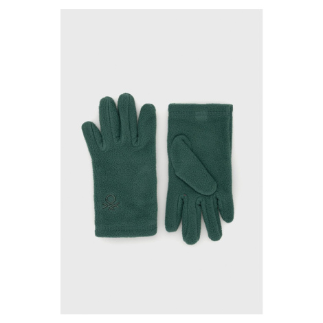 Detské rukavice United Colors of Benetton zelená farba