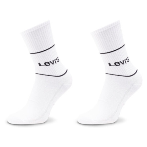 Levi's® Súprava 2 párov vysokých ponožiek unisex 701210567 Biela Levi´s