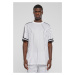 Men's Oversized Striped Mesh Tee T-Shirt - white/black