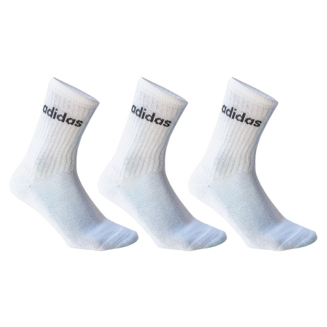 Vysoké tenisové ponožky 3 páry biele Adidas