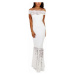 Čipkované maxi šaty Perlita - biele