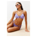 Trendyol Lilac Balconette Tunnel Brazilian Bikini Set