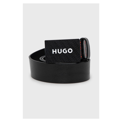 Kožený opasok HUGO pánsky, čierna farba, 50480856 Hugo Boss