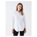 LC Waikiki Front Button Closure Plain Long Sleeve Poplin Maternity Shirt