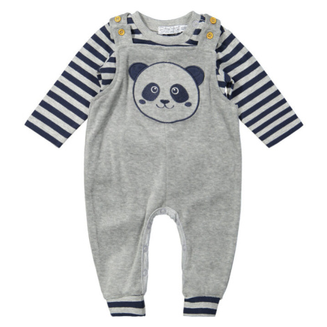 DIRKJE Set 2.d tričko dl. rukáv + nohavice s trakmi Panda chlapec