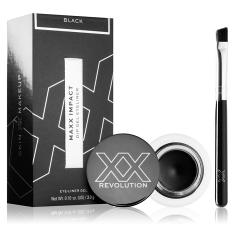 XX by Revolution MAXX IMPACT gélové očné linky so štetčekom odtieň Black