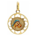 Zlatý okrúhly medailón Božej Matky s dieťaťom