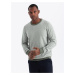 Ombre Knitted men's RELAXED FIT sweater with patterns - olive