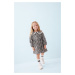 DEFACTO Baby Girl Large Collar Plaid Patterned Long Sleeve Buttoned Flannel Dress