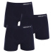 3PACK Men's Boxer Shorts Nedeto Seamless Bamboo Blue