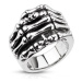 Prsteň z ocele - kostra ruky - Veľkosť: 70 mm