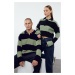 Trendyol Multicolored Casual Regular Couple/Double Polo Collar Striped Knitwear Sweater