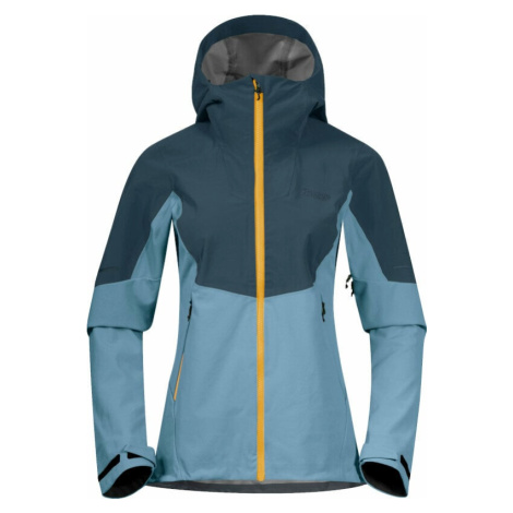 Bergans Senja Hybrid Softshell W Jacket Smoke Blue/Orion Blue/Light Golden Yellow Lyžiarska bund