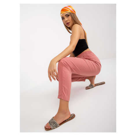 Dark pink straight summer pants with SUBLEVEL pockets