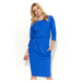 Dámské šaty s volným střihem středně dlouhé modré - Modrá - Makadamia 38 Modrá