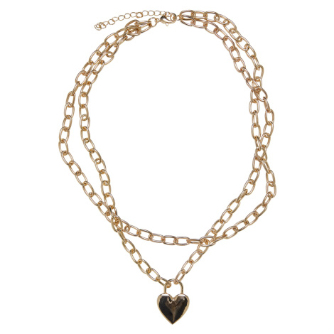 Necklace with heart padlock - golden color