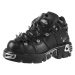 topánky kožené NEW ROCK Prick Shoes (110-S1) Black Čierna