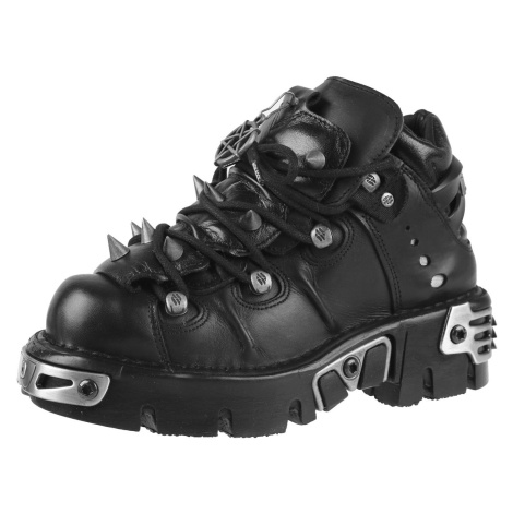 topánky kožené NEW ROCK Prick Shoes (110-S1) Black Čierna