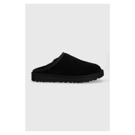 Semišové papuče UGG M Classic Slip-on 1129290.BLK-BLK, čierna farba