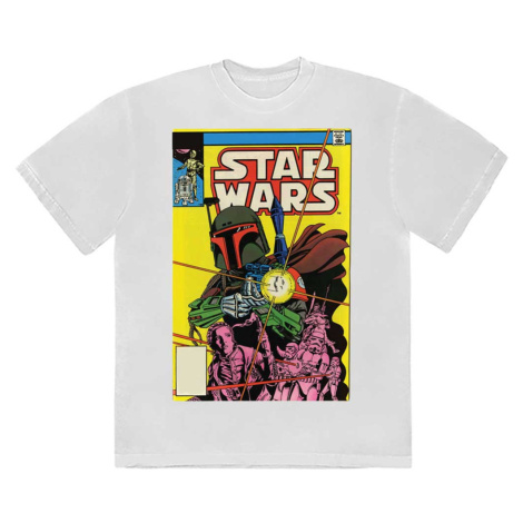 Star Wars tričko Boba Fett Comic Cover Biela