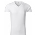 MALFINI Pánske tričko Slim Fit V-neck - Biela