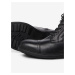 Čierne pánske kožené zimné členkové topánky Jack & Jones Holland