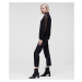 Blúzka Karl Lagerfeld Silk Blouse W/Buttoned Sleeves Čierna