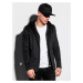 Ombre Clothing Men's casual hooded blazer jacket M156 Black