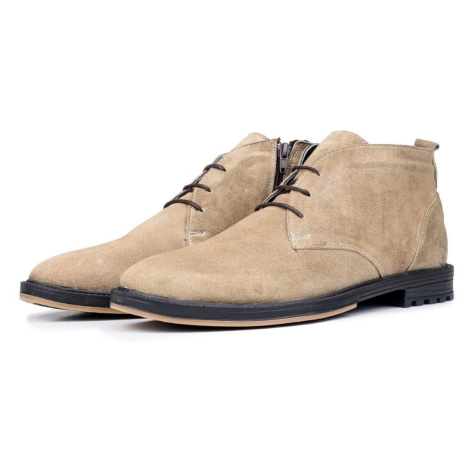 Ducavelli Nottingham Genuine Leather Anti-slip Sole Lace-Up Zipper Chelsea Casual Boots.