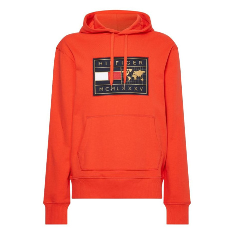 Tommy Hilfiger Mikina - ICON EARTH BADGE HOODIE oranžová