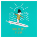 Detské tričko s UV ochranou do vody na surf s potlačou zeleno-tyrkysové