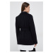 Vlnený kabát Calvin Klein čierna farba, prechodná,