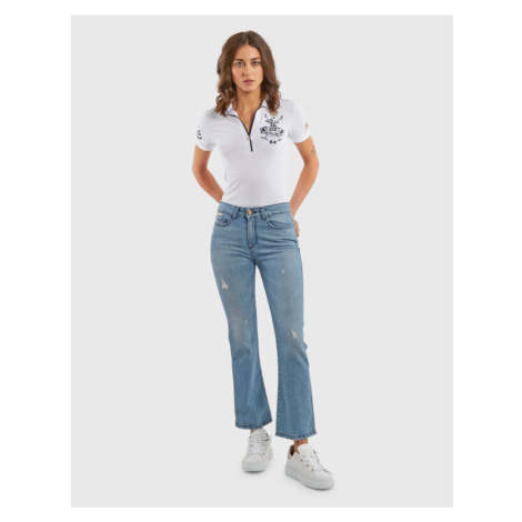 Modré dámske džínsy bootcut