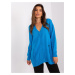 Blue women's cardigan with holes