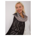 Light grey and black long women's scarf