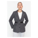 Trendyol Gray Belted Regular Lined Woven Blazer Jacket