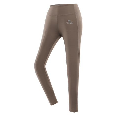 Women's sports leggings ALPINE PRO MARDA walnut