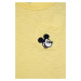Detské bavlnené tričko GAP x Disney žltá farba, s nášivkou