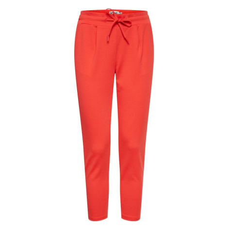 ICHI Plisované nohavice 'IHKate'  oranžovo červená