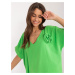 Light green oversize blouse with flower