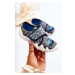 Detské sivo-modré papuče na suchý zips