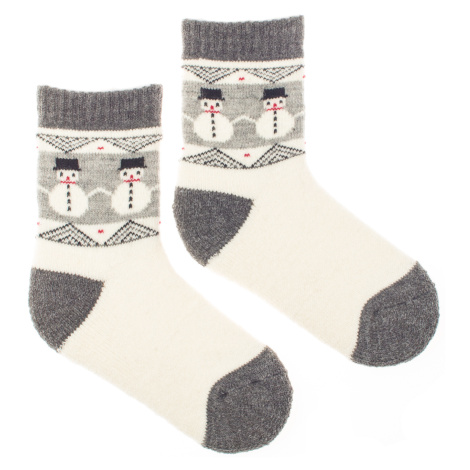 Detské Vlnené ponožky Vlnáč Snehuliak sivý Fusakle