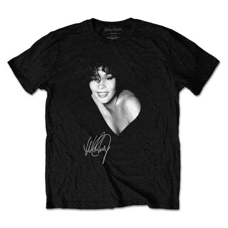 Whitney Houston tričko B&W Photo Čierna