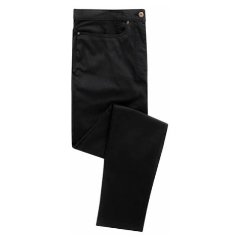Premier Workwear Pánske chino džínsy slim fit PR560 Black